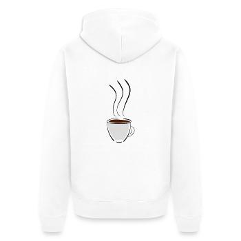 kaffee - Unisex Premium Bio Zip Hoodie - Weiß - Hinten - Thijin (182cm)