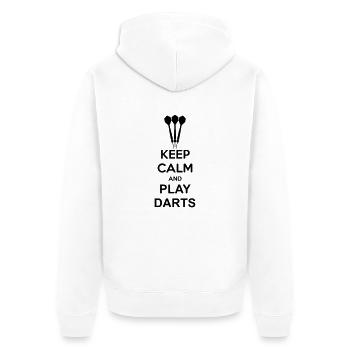 Keep Calm And Play Darts - Veste à capuche bio Premium Unisexe - blanc - Dos - Thijin (182cm)