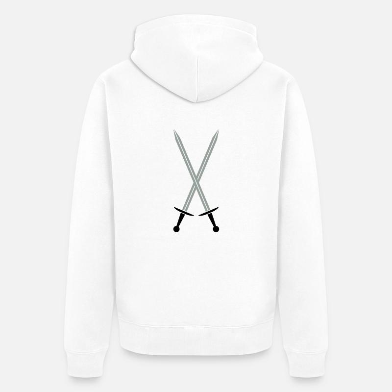Épées croisées - Veste à capuche bio Premium Unisexe - blanc