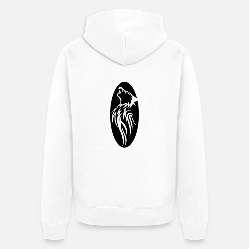wolf - Veste à capuche bio Premium Unisexe - blanc