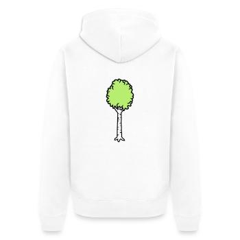 Birke Bäumchen Cool - Unisex Premium Bio Zip Hoodie - Weiß - Hinten - Thijin (182cm)