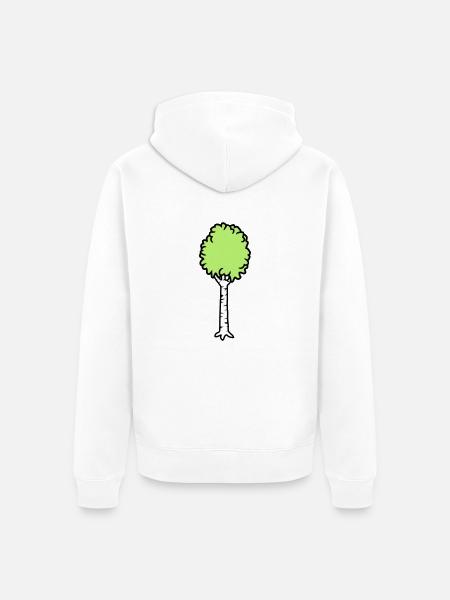 Birch Trees Cool - Unisex Premium Organic Zip Hoodie - white