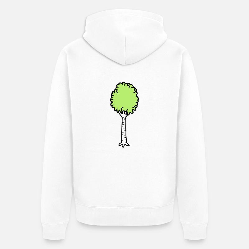 Birke Bäumchen Cool - Unisex Premium Bio Zip Hoodie - Weiß