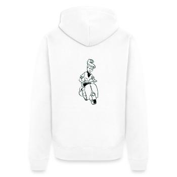 Scooter, Scooter, Retro, Vintage, Driver's License - Unisex Premium Organic Zip Hoodie - white - Back - Thijin (182cm)