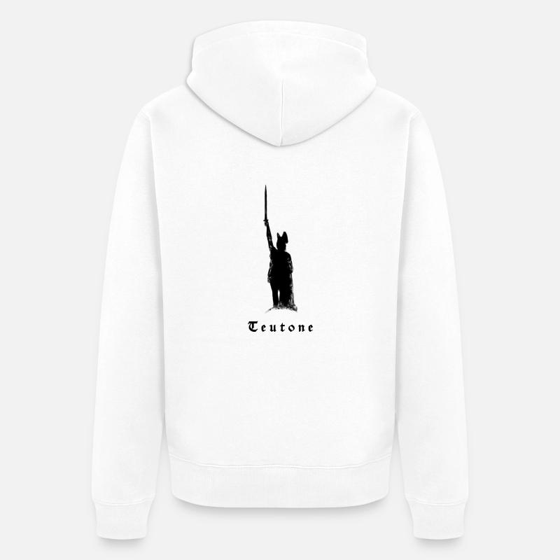 Conception Teutonen avec monument Hermann - Veste à capuche bio Premium Unisexe - blanc