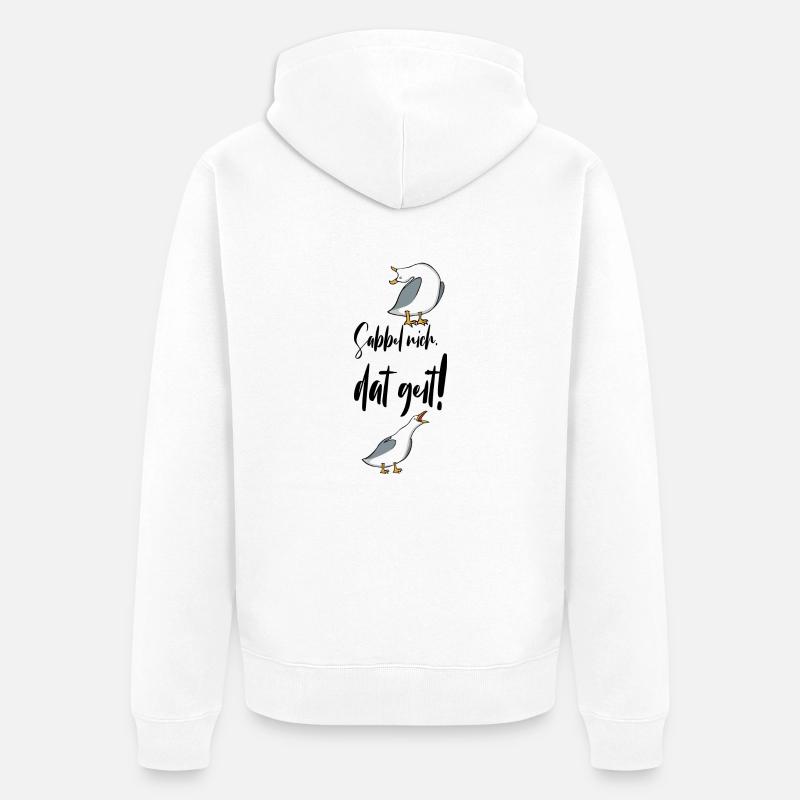 Sabbel nich dat geit - Unisex Premium Bio Zip Hoodie - Weiß