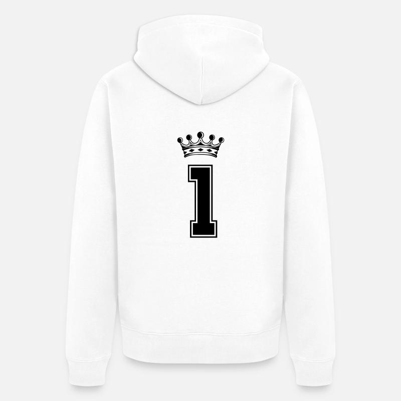 1 couronne - Veste à capuche bio Premium Unisexe - blanc