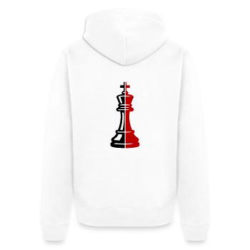 Schach König Figur - Unisex Premium Bio Zip Hoodie - Weiß - Hinten - Thijin (182cm)