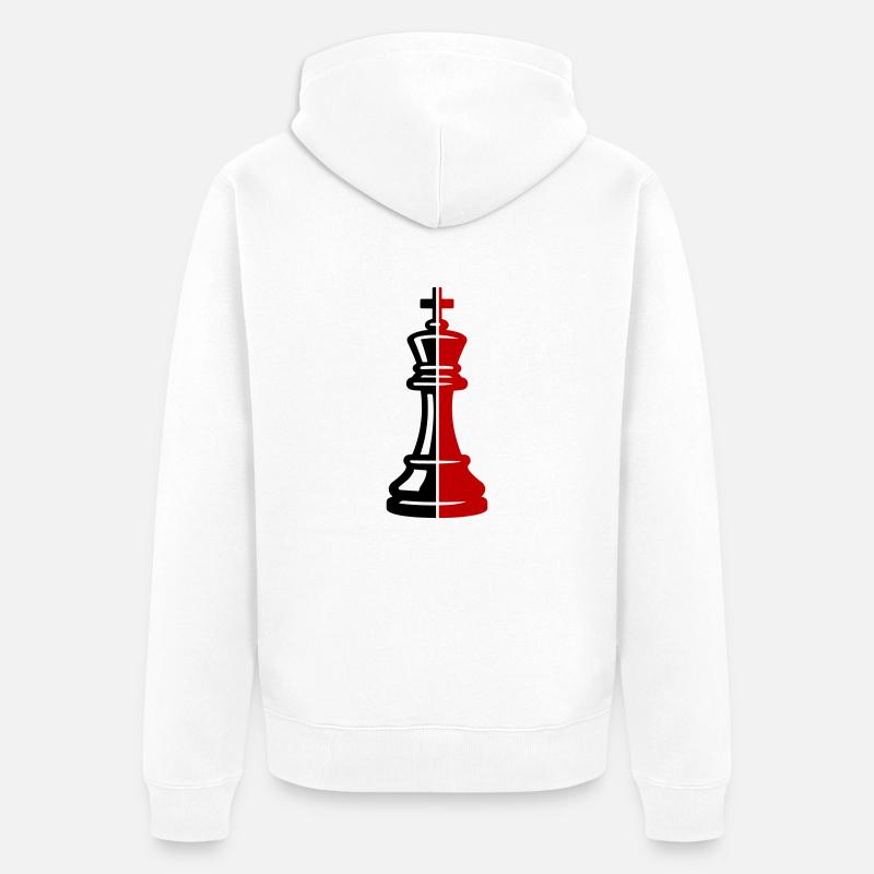 Pièce du roi des échecs - Veste à capuche bio Premium Unisexe - blanc