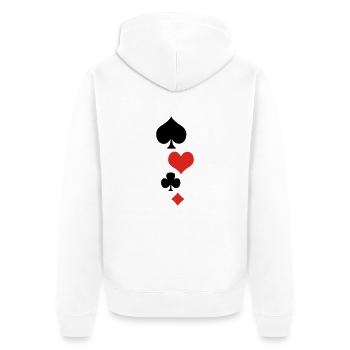 Cards 1 - Veste à capuche bio Premium Unisexe - blanc - Dos - Thijin (182cm)