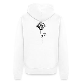 rose - Unisex Premium Organic Zip Hoodie - white - Back - Thijin (182cm)