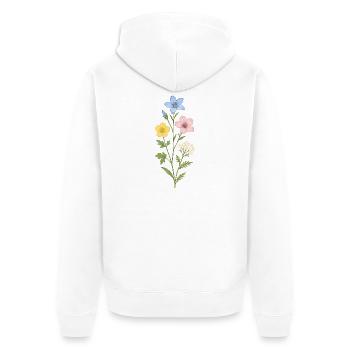 Trio aquarelle de fleurs sauvages - Veste à capuche bio Premium Unisexe - blanc - Dos - Thijin (182cm)