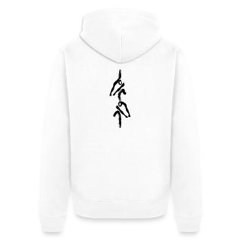 2- Ruderboot - Unisex Premium Bio Zip Hoodie - Weiß - Hinten - Thijin (182cm)
