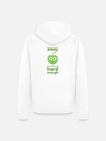 one apple a day. drôlig. - Unisex Premium Bio Zip Hoodie - Weiß