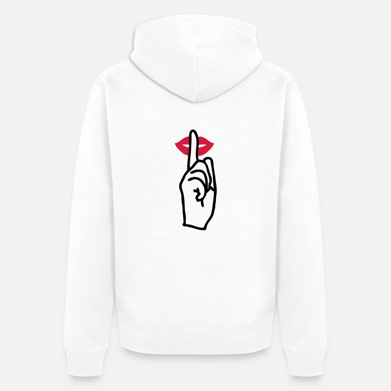 Bouche chut - Veste à capuche bio Premium Unisexe - blanc