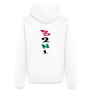 3 Gänge Gears Graffiti V-Form - Unisex Premium Bio Zip Hoodie - Weiß - Hinten - Thijin (182cm)
