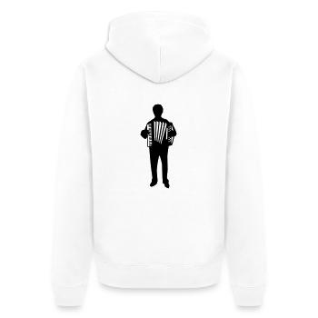 Akkordeon - Unisex Premium Bio Zip Hoodie - Weiß - Hinten - Thijin (182cm)