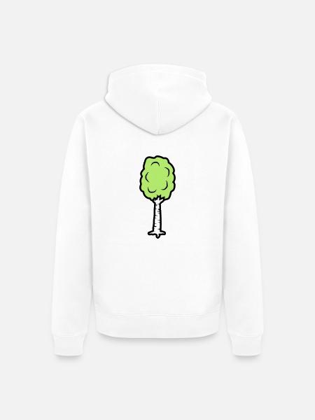 Comic Birch Trees - Unisex Premium Organic Zip Hoodie - white