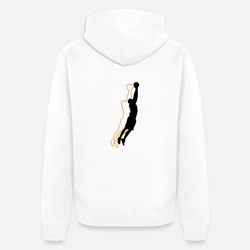 Silhouette de basketteur 2 - Veste à capuche bio Premium Unisexe - blanc
