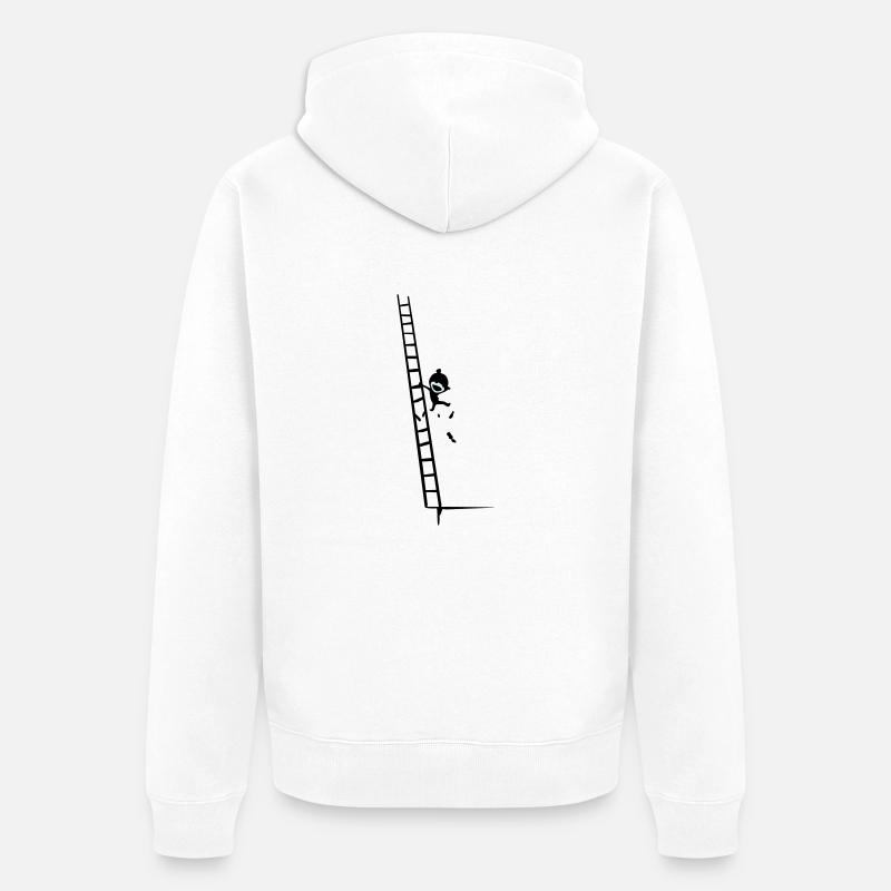 climb & fall - Unisex Premium Bio Zip Hoodie - Weiß