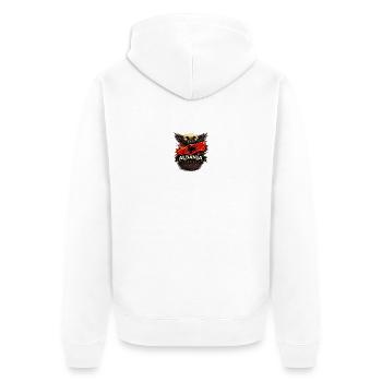 Albanien Adlerflagge  - Unisex Premium Bio Zip Hoodie - Weiß - Hinten - Thijin (182cm)