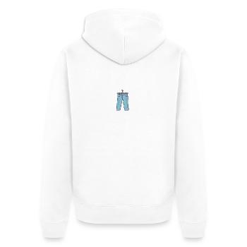 Hose small mit bügel - Unisex Premium Bio Zip Hoodie - Weiß - Hinten - Thijin (182cm)