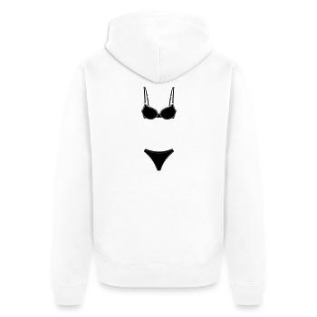 Lingerie or bekini logo for shop or market stall - Unisex Premium Organic Zip Hoodie - white - Back - Thijin (182cm)