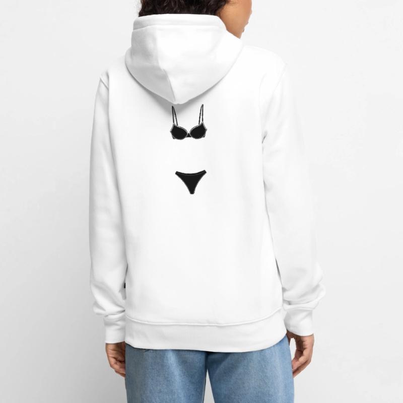 Dessous- oder Bekini-Logo für Geschäft oder Marktstand Unisex Premium Bio Zip Hoodie