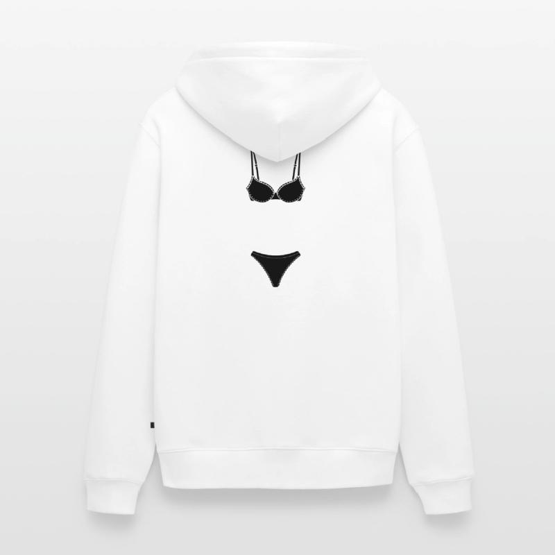 Dessous- oder Bekini-Logo für Geschäft oder Marktstand Unisex Premium Bio Zip Hoodie