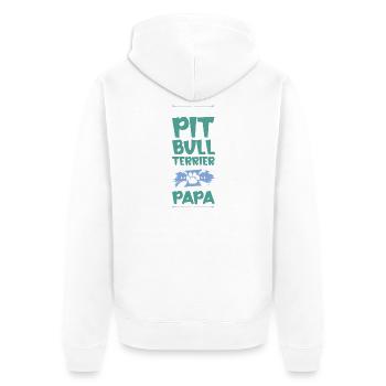 papa pit-dog - Veste à capuche bio Premium Unisexe - blanc - Dos - Thijin (182cm)