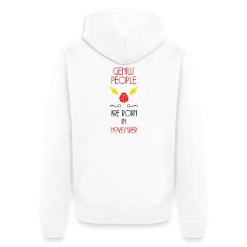 Génie né Novembre Cadeau Bébé - Veste à capuche bio Premium Unisexe - blanc - Dos - Thijin (182cm)