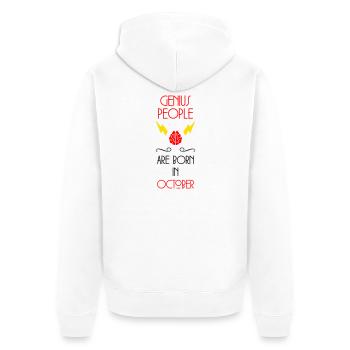 Génie né Octobre Cadeau Bébé - Veste à capuche bio Premium Unisexe - blanc - Dos - Thijin (182cm)