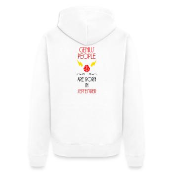 The Genies were born in September Humour - Unisex Premium Organic Zip Hoodie - white - Back - Thijin (182cm)