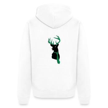 Cerfs avec cravate - Veste à capuche bio Premium Unisexe - blanc - Dos - Thijin (182cm)