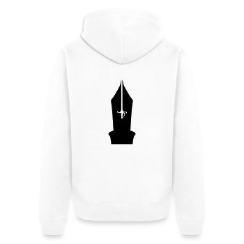Schriftsteller Feder - Unisex Premium Bio Zip Hoodie - Weiß - Hinten - Thijin (182cm)