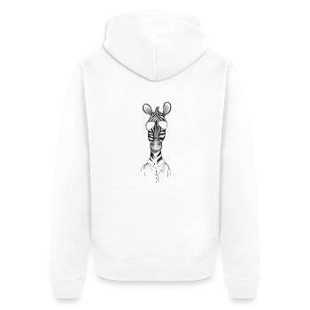 Never too dark to be cool - Unisex Premium Bio Zip Hoodie - Weiß - Hinten - Thijin (182cm)