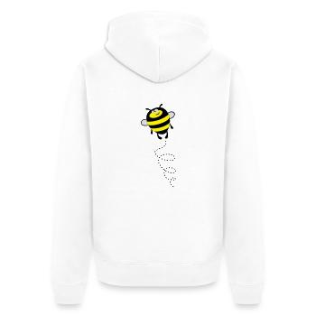 Biene – Hummel – Bienchen - Unisex Premium Bio Zip Hoodie - Weiß - Hinten - Thijin (182cm)