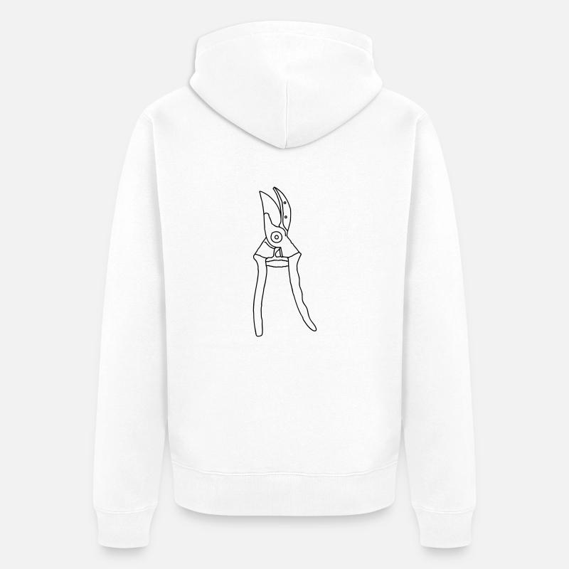 Gartenschere Rosenschere - Unisex Premium Bio Zip Hoodie - Weiß