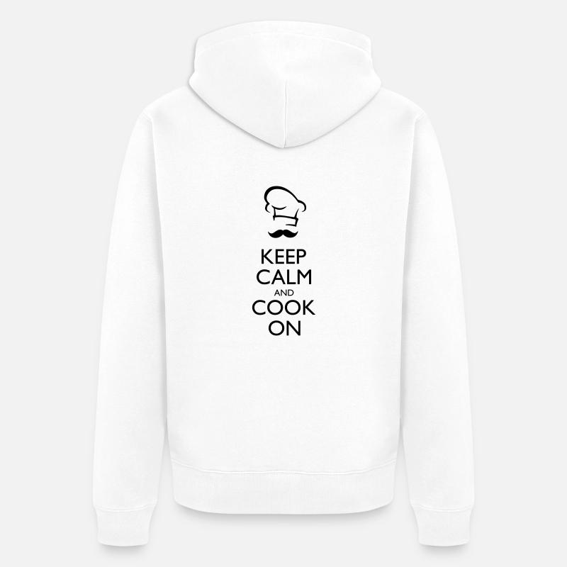 Keep calm and Cook on - Veste à capuche bio Premium Unisexe - blanc