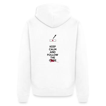 Dexter - Keep Calm And Follow The Black Code - Unisex Premium Organic Zip Hoodie - white - Back - Thijin (182cm)