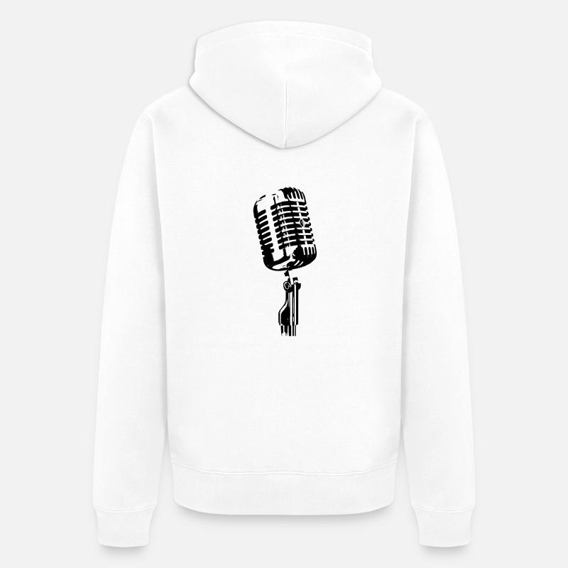 Microphone - Veste à capuche bio Premium Unisexe - blanc