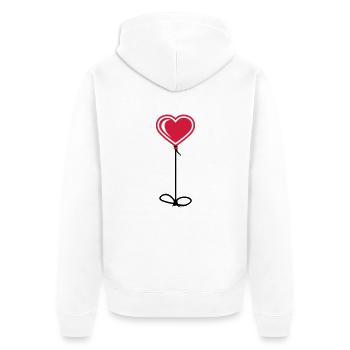 heart fly balloon string rope hang sky - Unisex Premium Organic Zip Hoodie - white - Back - Thijin (182cm)