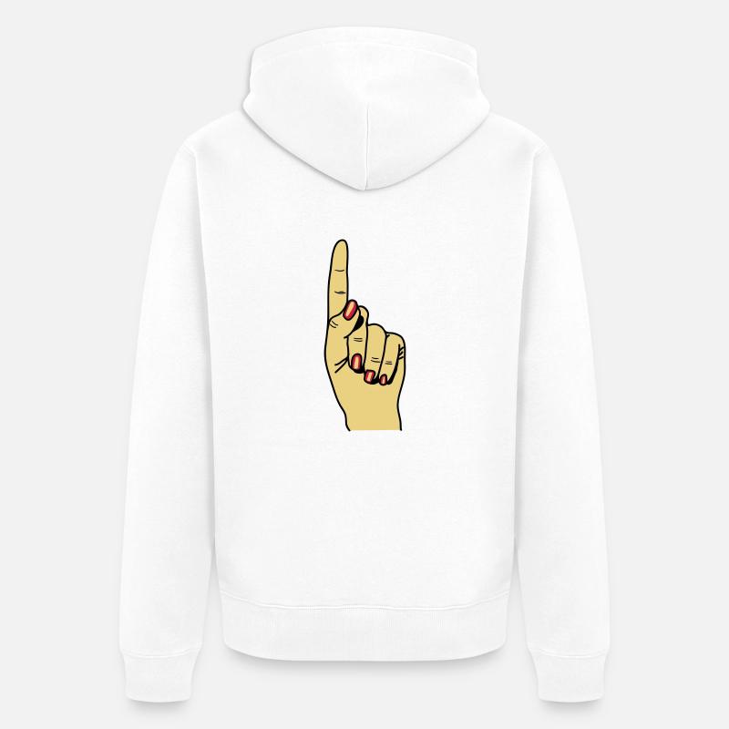 zeigefinger - Unisex Premium Bio Zip Hoodie - Weiß