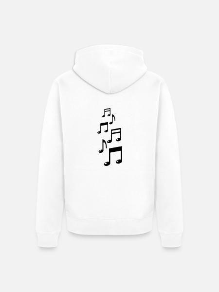music_notes_f1 - Veste à capuche bio Premium Unisexe - blanc