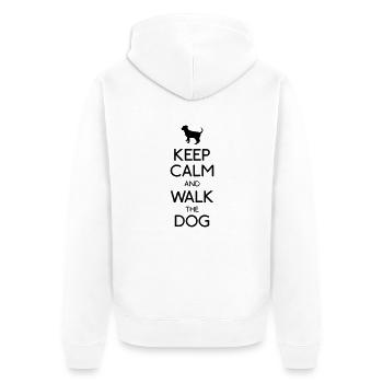 keep calm walk the dog - Veste à capuche bio Premium Unisexe - blanc - Dos - Thijin (182cm)