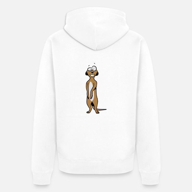 Erdmännchen süss witzig - Unisex Premium Bio Zip Hoodie - Weiß