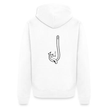 angeln wurm witzig kiffen joint - Unisex Premium Bio Zip Hoodie - Weiß - Hinten - Thijin (182cm)