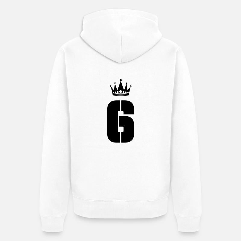 6 Couronne - Veste à capuche bio Premium Unisexe - blanc
