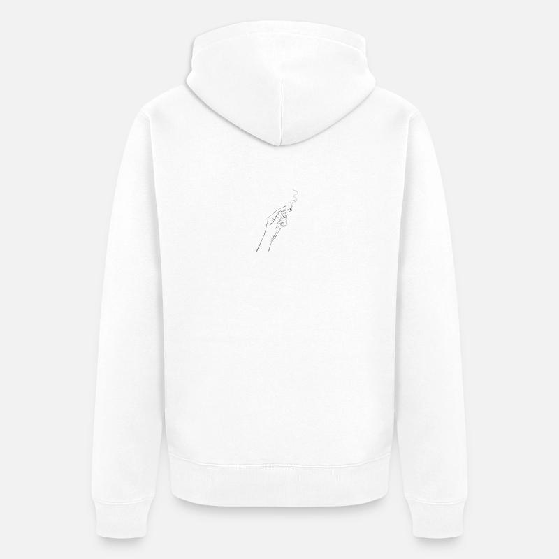 Dessin élégant à la main - Veste à capuche bio Premium Unisexe - blanc