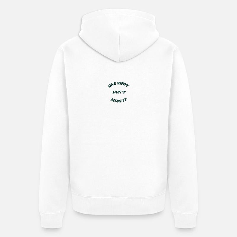 one_shot-removebg-preview - Veste à capuche bio Premium Unisexe - blanc